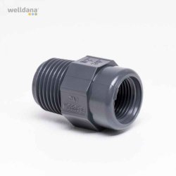 Reduktionsnippel med ud og indvendigt gevind