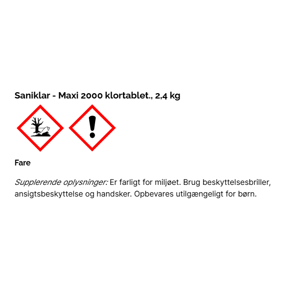 Saniklar Maxi 2000 klortablet  2,4 kg