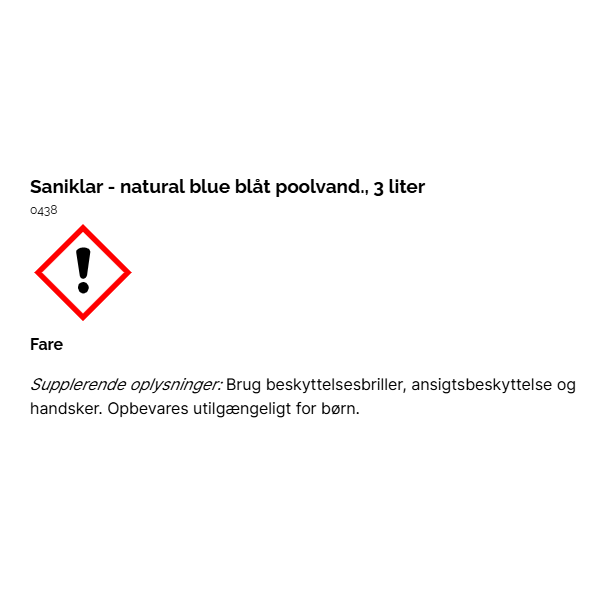 Saniklar Natural Blue 3 liter Bl&aring;t Poolvand