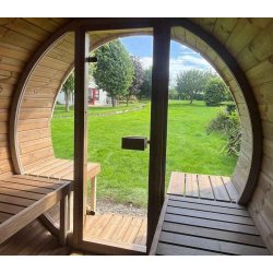 Sauna tnde Deluxe 2,8 m Panorama glas front Saml selv