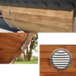 Sauna tnde Deluxe 2,8 m Panorama glas front Saml selv