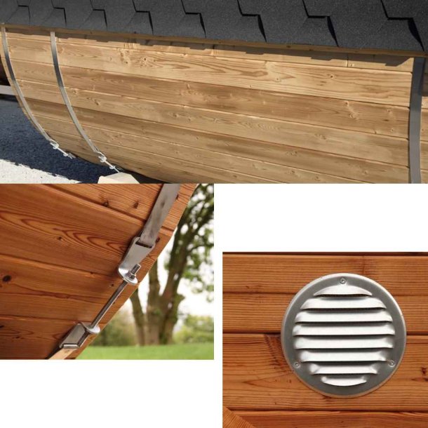 Sauna tnde Deluxe 2,8 m Panorama glas front Saml selv