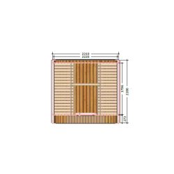 Sauna ICON 220 XL med glas front saml Selv