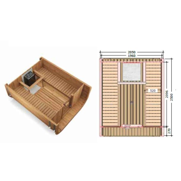 Sauna Icon 250 S Thermowood Saml selv