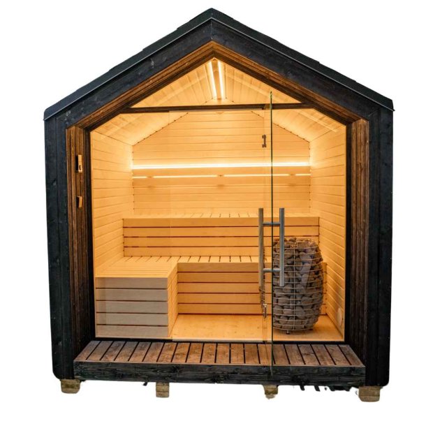 Sauna LUMI med isoleret spids tag