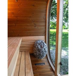 Sauna Onyxia Cube Thermowood halvmneformet glasfront