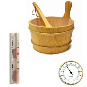 Sauna St med Spand, se, Sandur og Termometer