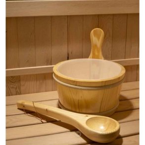 Sauna spand med plastikindsats og tr��se