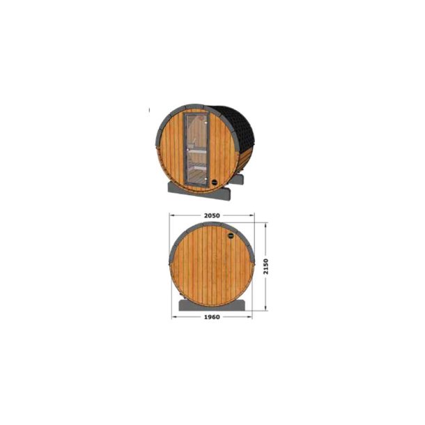 Sauna T&oslash;nde 160 cm Terrasse 2-3 pers. 4 varianter