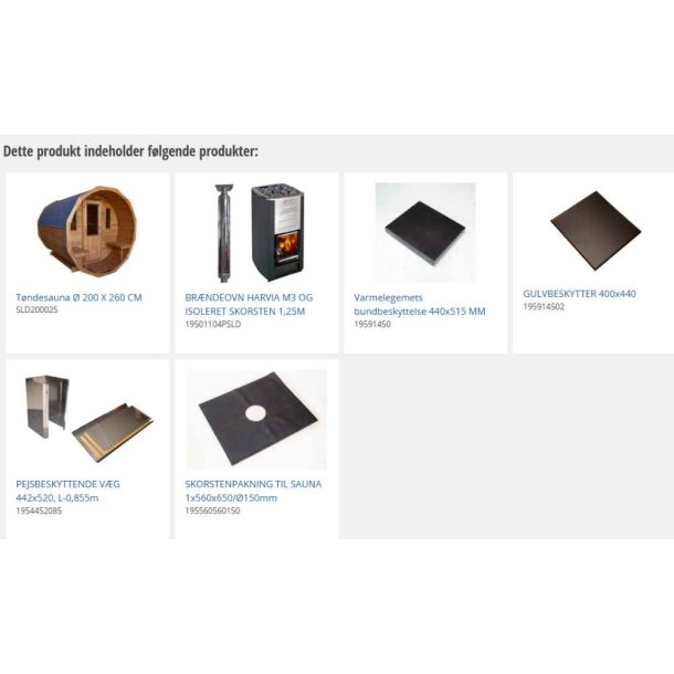 Sauna tnde Thermowood 260 cm Brndeovn Saml Selv
