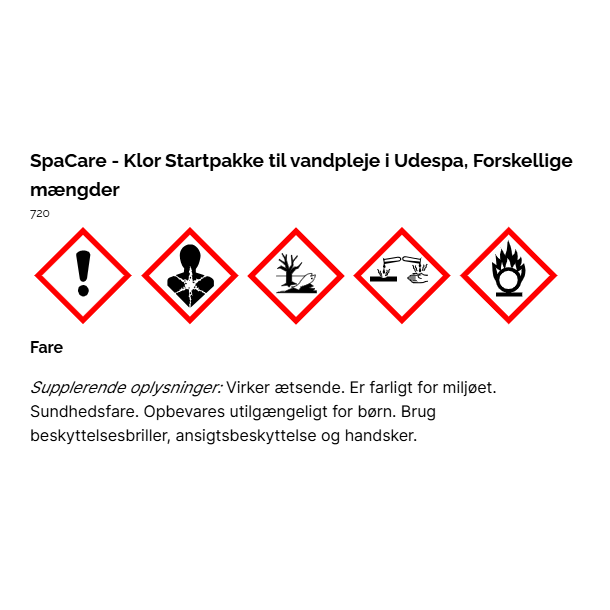 SpaCare - Klor Startpakke til vandpleje i Udespa
