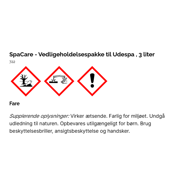 SpaCare - Vedligeholdelsespakke til Udespa