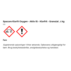 Spacare Klorfri Oxygen - Aktiv Ilt - Klorfrit - Granulat - 1 kg