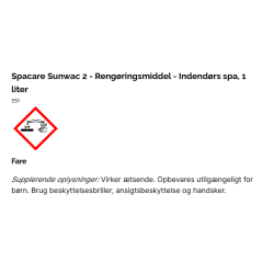 Spacare Sunwac 2 - 1 l - Reng&oslash;ringsmiddel - Indend&oslash;rs spa