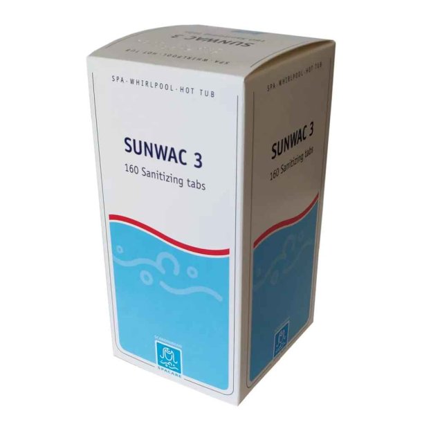 Spacare Sunwac 3 - Klortablet til Indend&oslash;rs Spa - 160 stk