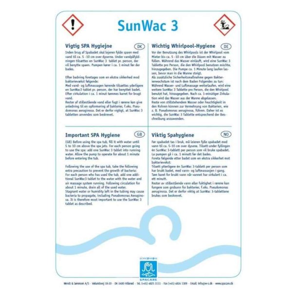 Spacare  Sunwac 3 Tabletholder inkl. tekstplade