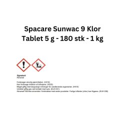 Spacare Sunwac 9  - Klor Tablet 5 g - Hurtig - 180 stk