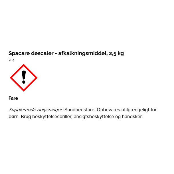 Spacare descaler 2,5 kg - afkalkningsmiddel