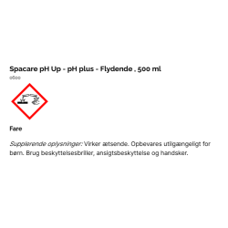 Spacare pH Up - pH plus - Flydende - 500 ml