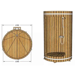Udendrs Brusekabine i Thermowood