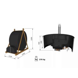 Vildmarksbad Deluxe Black Edition -Isoleret Cover og Indbygget Ovn  2 m