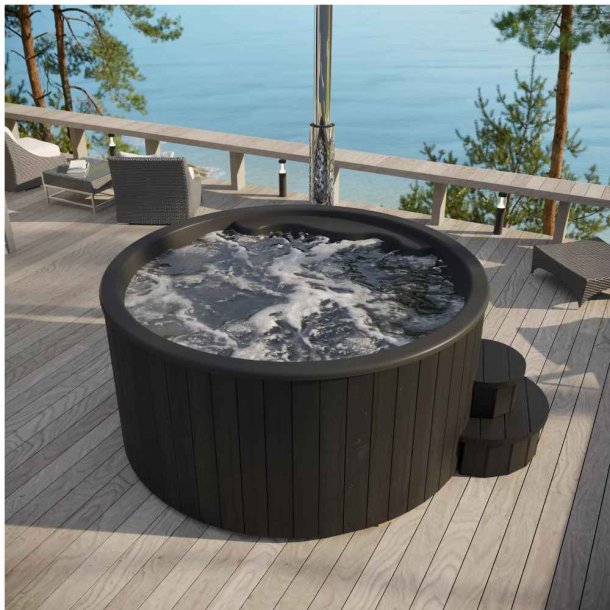 Vildmarksbad Deluxe Black Edition -Isoleret Cover og Indbygget Ovn &Oslash; 2 m