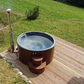 DEMO Vildmarksbad Deluxe XL Glasfiber Gr - Indbygget Ovn  2,3 m