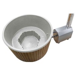 Vildmarksbad Finntub Isoleret Grey Marble 25 kw Brndeovn