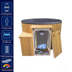 Citytub Vildmarksbad Arctic Gasovn Isoleret Black marble
