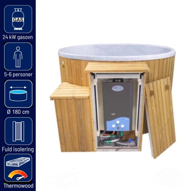 Citytub Vildmarksbad Arctic Gasovn Isoleret Grey marple