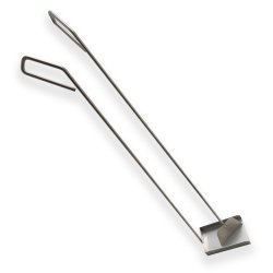 Aske skovl og skraber i stlfinish til vildmarksbad med indvendig ovn