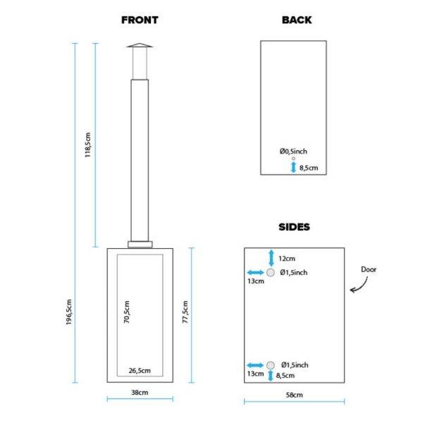 Rexener Biodiesel Vandvarmer med skorsten Basic