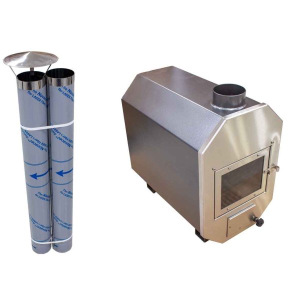 Vildmarksbad Finntub 30 kw brndeovn Azur Bl