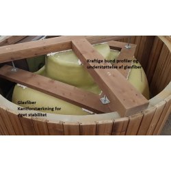 Vildmarksbad Deluxe Glasfiber / Thermowood Indbygget Ovn  2 m Fs 3 farver
