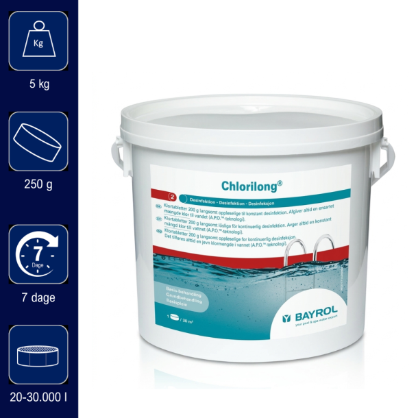 Bayrol Chlorilong Classic 250 g Klortablet - 5 kg