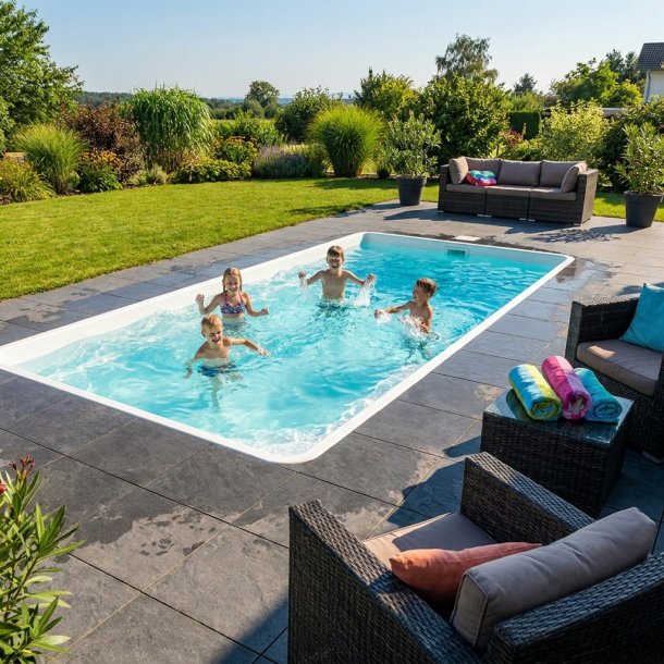 Coral Gemini Glasfiber Pool Pakke 8,2 x 3,5 x 1,5 m