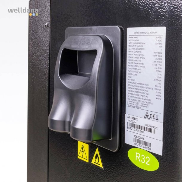 Welldana Splitvarmepumpe til Indendrs Pool Full Inverter 11,6 kW