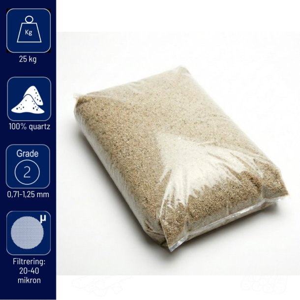 Filtersand til sandfilterpumpe 0,71-1,25 mm nr. 2 - mellem