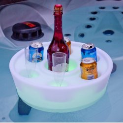 Flydende Drink holder med LED-lys til Spa og Pool - set forfra (Varenr. 325LSB431 - 11377)
