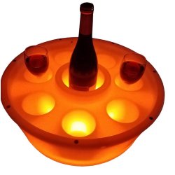 Flydende Drink holder med LED-lys til Spa og Pool - set forfra (Varenr. 325LSB431 - 11374)