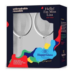 HappyGlass Gin Tonic Glas Plastik  Miss Liza 2 stk