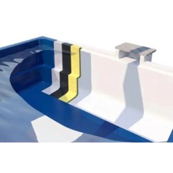 Coral Lyra Glasfiber Pool Pakke 6,18 x 3,14 x 1,4 m - set forfra p� hvid baggrund (Varenr. Lyra - 23516)