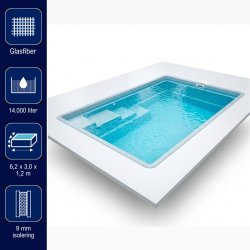Coral Smart Glasfiber Pool pakke 4,6 x 3,0 x 1,2 m , produkt fordele,  (Varenr. Smart1 , 23031)
