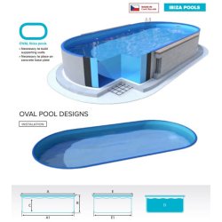 Oval Pool Pakke Ibiza h 1,5 M - 6 Størrelser