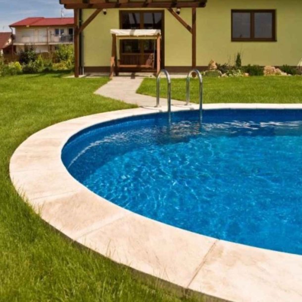 Ibiza rund stlvg - 6,00 x 1,50 m - gr vgtykkelse 0,75 mm 