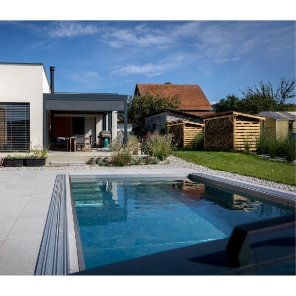 INOXIS rustfrit stl pool Hjde 1,4 m Skimmer Selvbrende