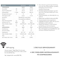 Gullberg & Jansson Intus 75 Split Pool Varmepumpe - Inverter - Til Indendørs Pool