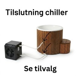 Koldtvandskar Thermowood med indsats - Isbad - set forfra p� hvid baggrund (Varenr. EOCOLDTUB_TG - 23090)