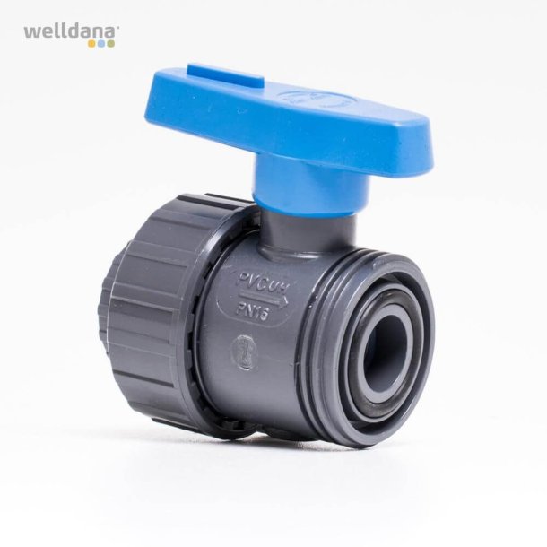 Kugleventil - PVC - 2-vejs - Ø50 mm - til limning