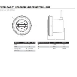 Mini Poollampe 50W/12v til Liner Pool